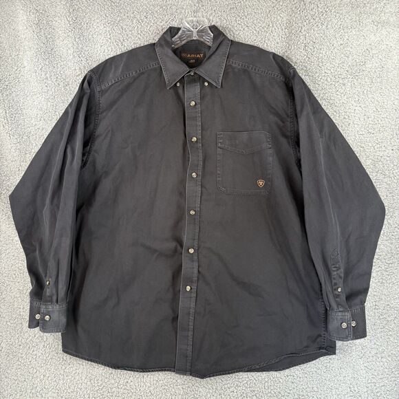 Ariat Other - Ariat Shirt Mens XL Black Button Down Western Cowboy Workwear Long Sleeve Cotton